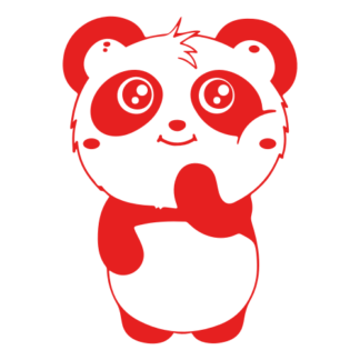 Shy Panda Decal (Red)